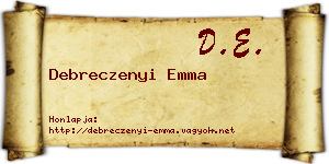 Debreczenyi Emma névjegykártya