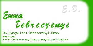 emma debreczenyi business card